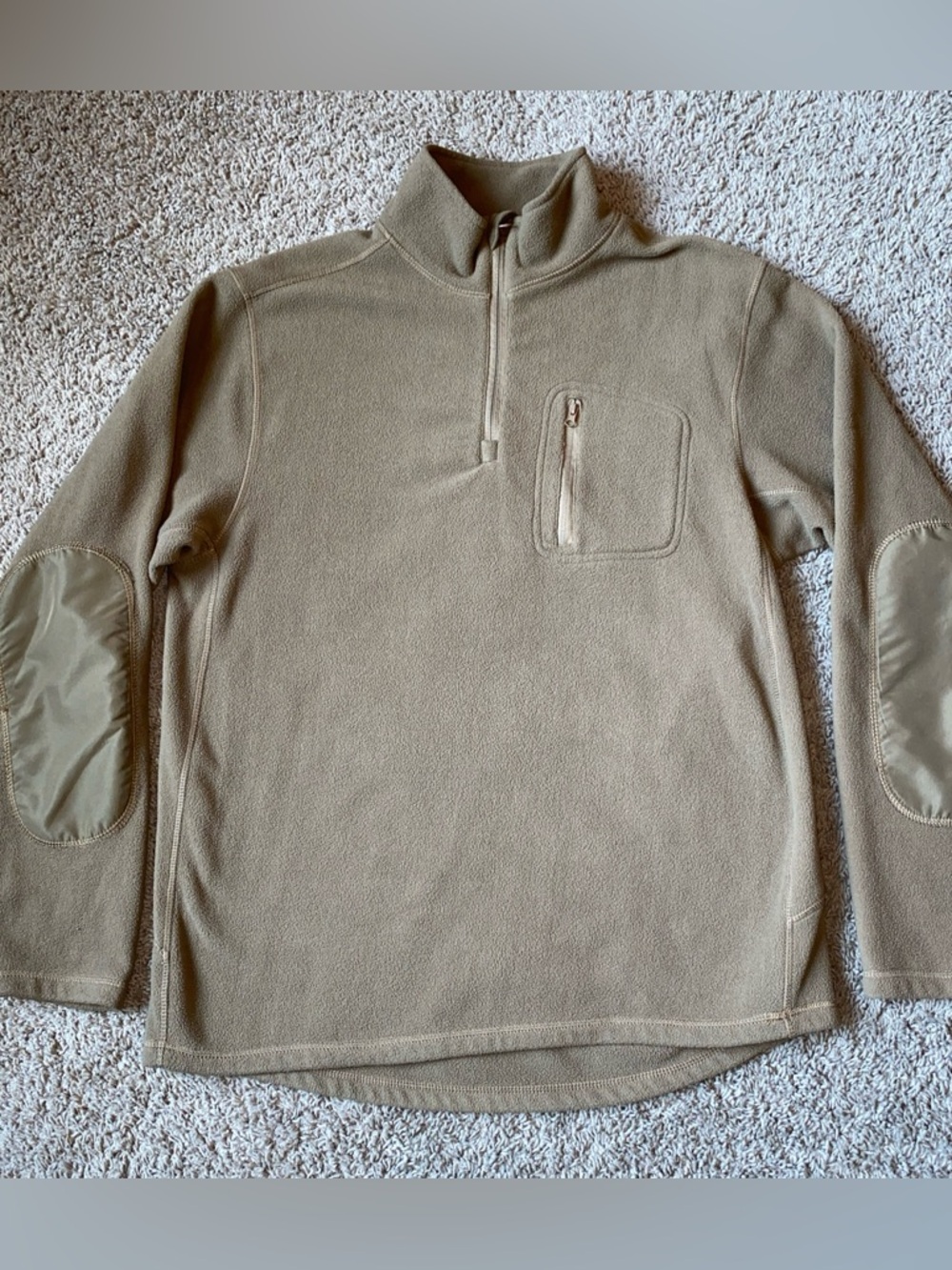 Condor 607 Fleece 1/4 Zip Pullover Men's XXL Jacket Sweatshirt Brown Elbow Patch